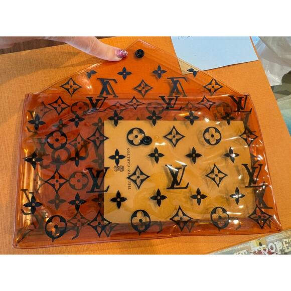 Louis Vuitton Pouch Pochette 4 school Pencil Case Monogram Embossed PVC Rare NEW - Picture 5 of 9